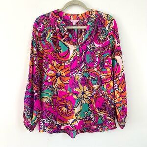 LILLY PULITZER Elsa Silk Blouse